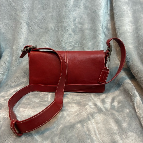 Coach Handbags - Vintage Coach Leather Crossbody Bag in Deep Red